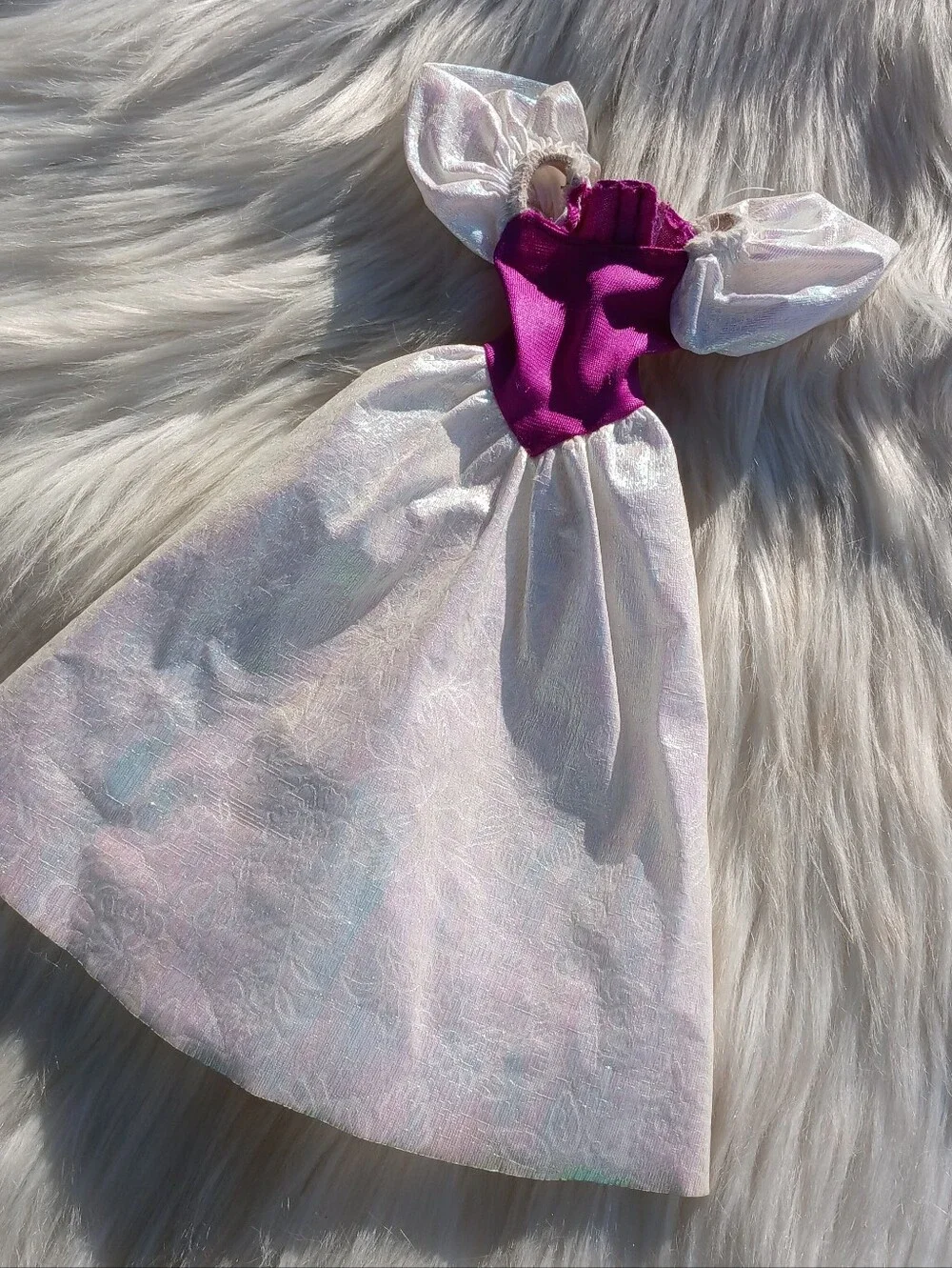 Vintage Barbie Clothing 80s Iridescent Purple Dress 90s Secret Hearts Ken Jacket
